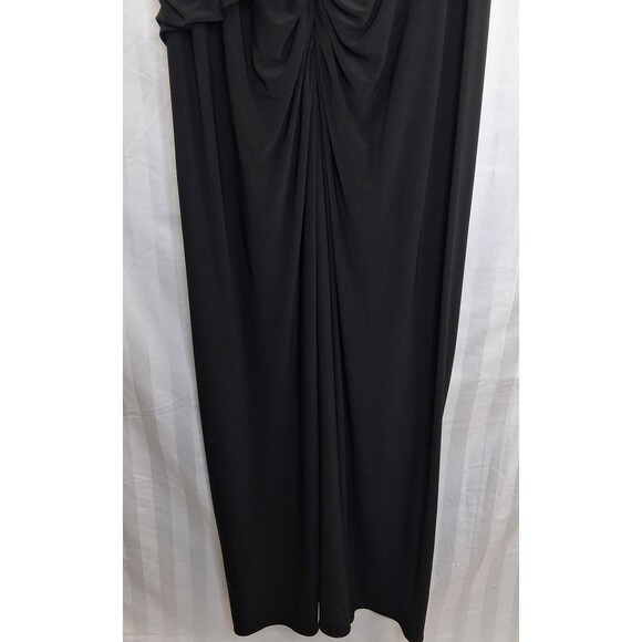 Adrianna Papell Formal Maxi Ruched Dress Broach Accent Size 14 Petite - Picture 10 of 16